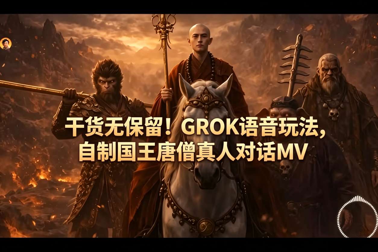 干货无保留！GROK语音玩法，自制国王唐僧真人对话MV-易创网