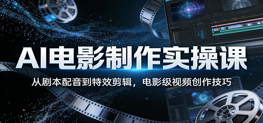 AI电影制作实操课：从剧本配音到特效剪辑，电影级视频创作技巧-易创网