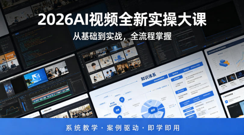 2026AI视频全新实操大课，从基础到实战，全流程掌握，系统教学·案例驱动·即学即用-易创网