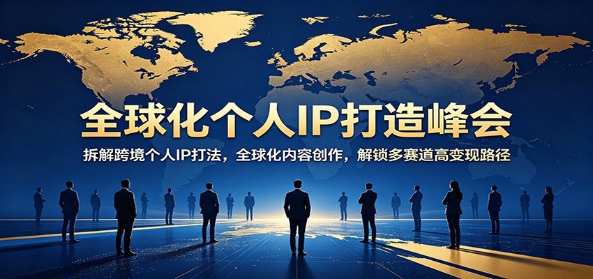 全球化个人IP打造峰会：拆解跨境个人IP打法，全球化内容创作，解锁多赛道高变现路径-易创网