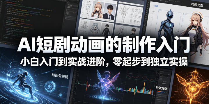 AI短剧动画的制作入门，小白入门到实战进阶，零起步到独立实操-易创网