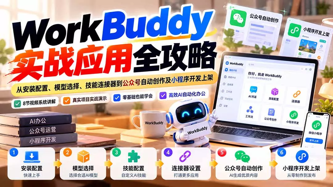 WorkBuddy 实战应用全攻略：从安装配置、模型选择、技能连接器到公众号自动创作及小程序开发上架-易创网