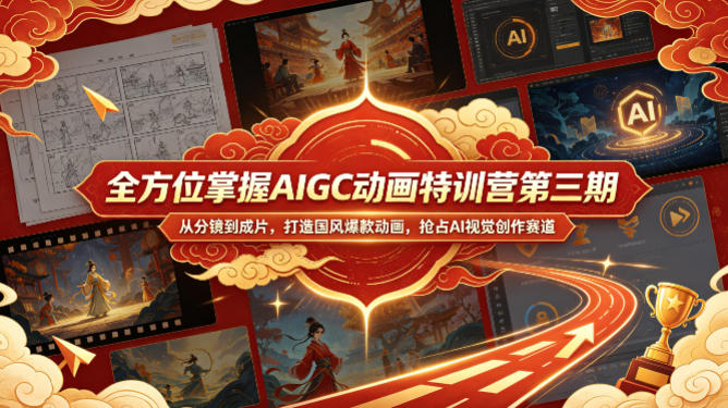 全方位掌握AIGC动画特训营第三期，从分镜到成片，打造国风爆款动画，抢占AI视觉创作赛道红利-易创网