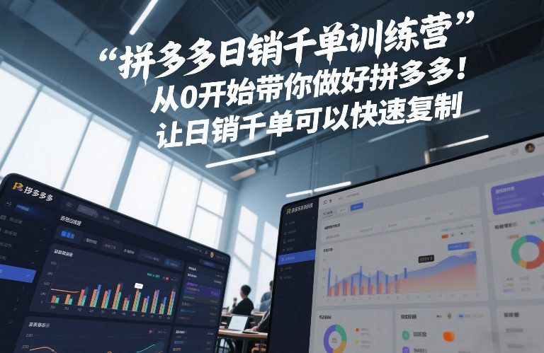 拼多多日销千单训练营，从0开始带你做好拼多多，让日销千单可以快速复制(更新26年3月)-易创网