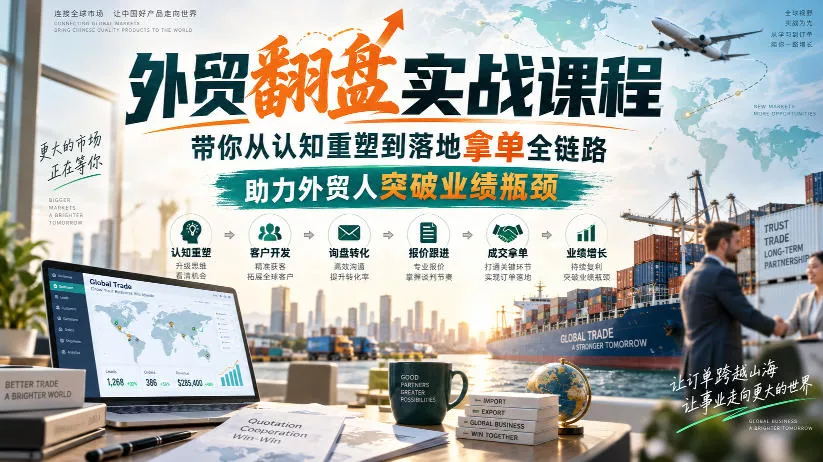 外贸翻盘实战课程，带你从认知重塑到落地拿单全链路，助力外贸人突破业绩瓶颈-易创网