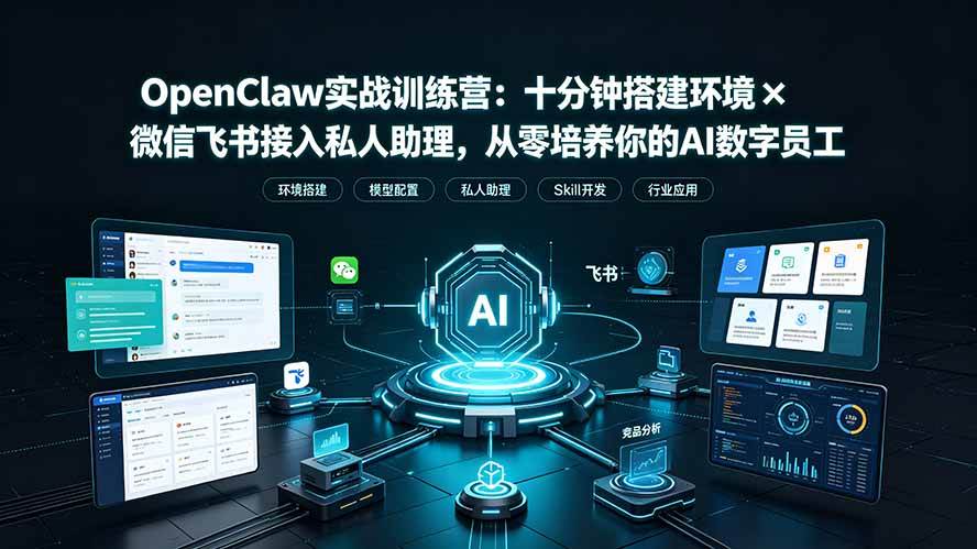 （19287期）OpenClaw实战特训营：十分钟搭建环境×微信飞书接入私人助理，从零培养你的AI数字员工-易创网