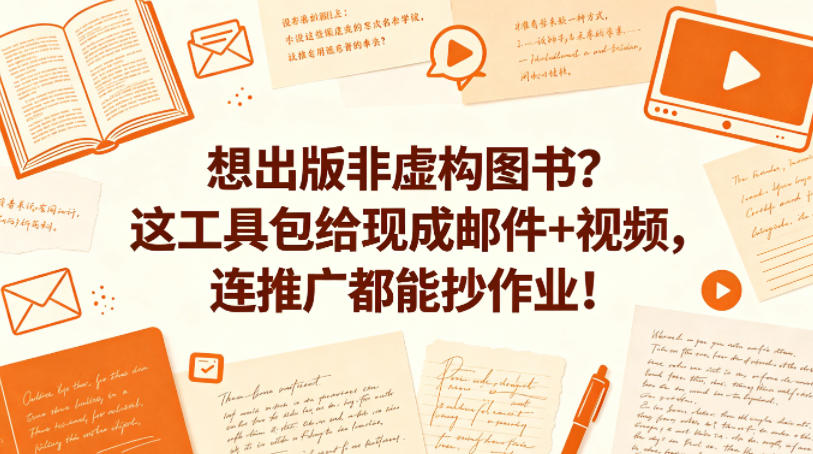 想出版非虚构图书？这工具包给现成邮件+视频，连推广都能抄作业！【原创双语字幕】-易创网