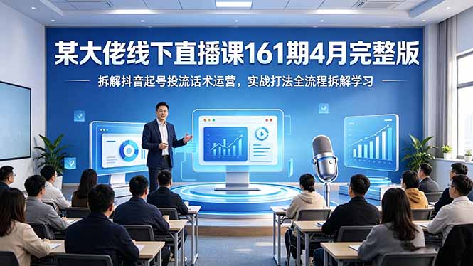 某大佬线下直播课161期4月完整版，拆解抖音起号投流话术运营，实战打法全流程拆解学习-易创网