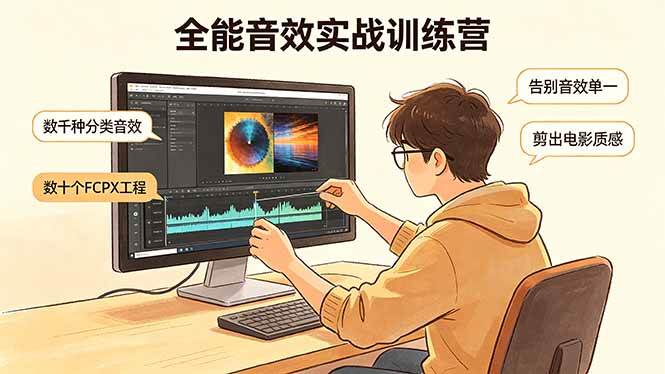 （18287期）全能音效实战训练营：数千种分类音效+数十个FCPX工程，告别音效单一，剪出电影质感-易创网