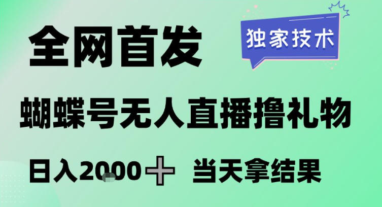 2026最新蝴蝶号无人直播掘金，独家技术，全网首发小白做了一个月收益3W，长期稳定可做【揭秘】网赚项目-副业赚线-互联网创业-资源整合易创网