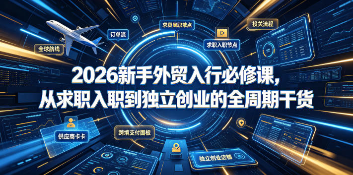 2026新手外贸入行必修课，从求职入职到独立创业的全周期干货-易创网