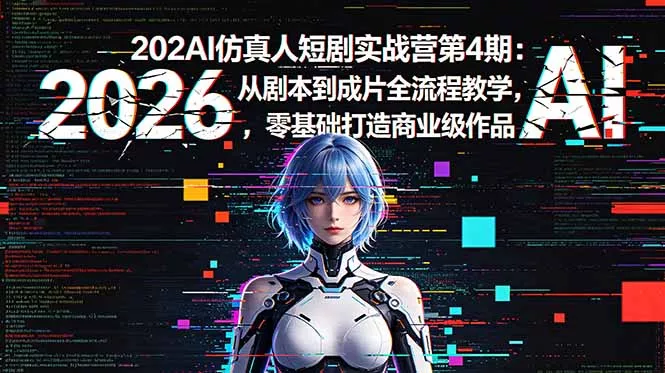 2026AI仿真人短剧实战营第4期：从剧本到成片全流程教学，零基础打造商业级作品-易创网
