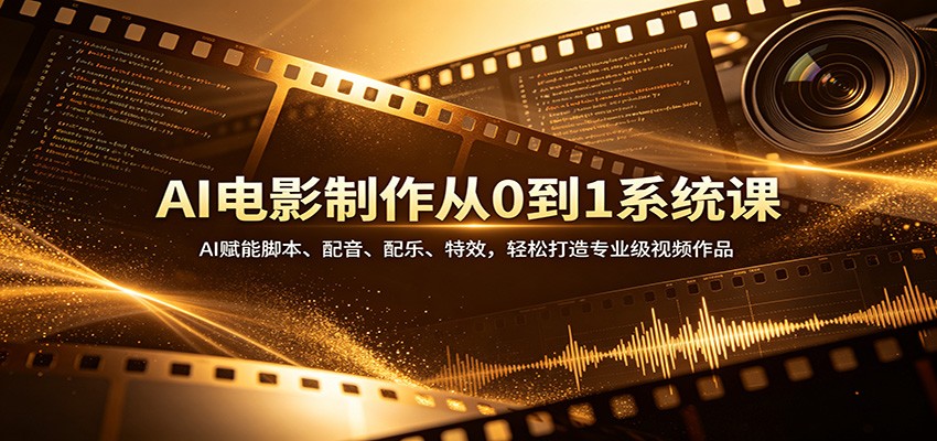 AI电影制作从0到1系统课：AI赋能脚本、配音、配乐、特效，轻松打造专业级视频作品-易创网