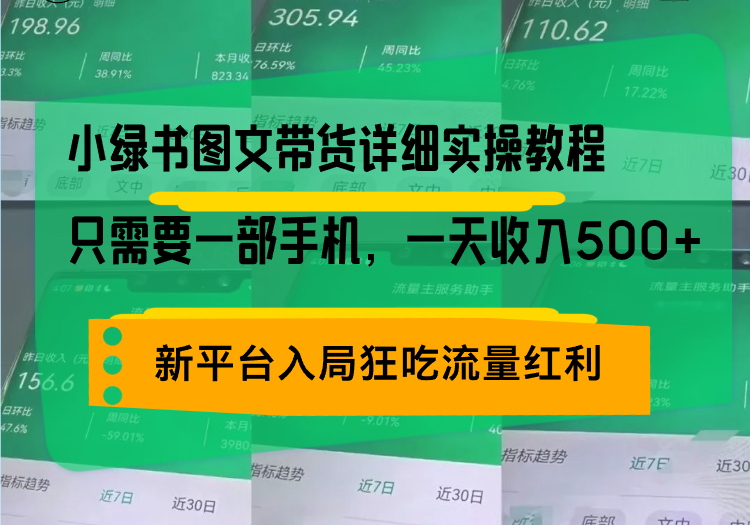 小绿书图文带货详细实操教程，只需要一部手机，一天收入500+，轻松变现-易创网