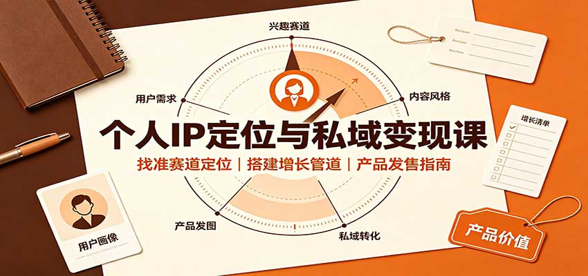 个人IP定位与私域变现课：找准赛道定位，搭建增长管道，产品发售指南-易创网