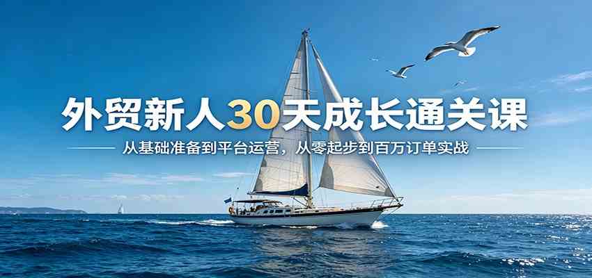 外贸新人30天成长通关课：从基础准备到平台运营，从零起步到百万订单实战-易创网