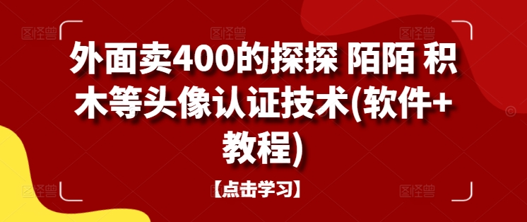 外面卖400的探探 陌陌 积木等头像认证技术(软件+教程)网赚项目-副业赚线-互联网创业-资源整合易创网