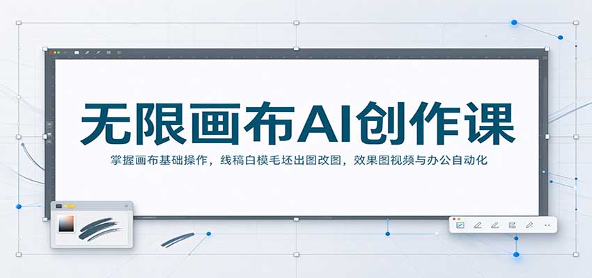 无限画布AI创作课：掌握画布基础操作，线稿白模毛坯出图改图，效果图视频与办公自动化-易创网