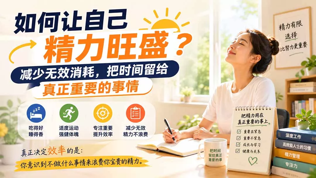 付费文章:如何让自己精力旺盛?减少无效消耗,把时间留给真正重要的事情 付费文章:如何让自己精力旺盛?减少无效消耗,把时间留给真正重要的事情
