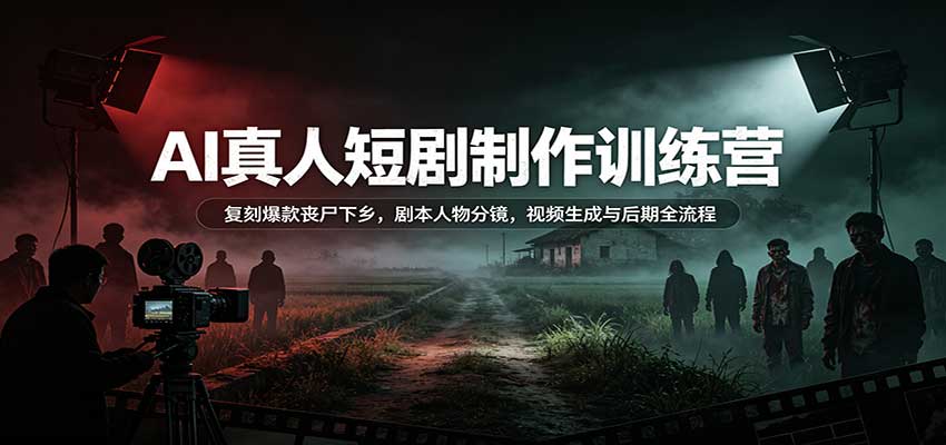 AI真人短剧制作训练营：复刻爆款丧尸下乡，剧本人物分镜，视频生成与后期全流程-易创网