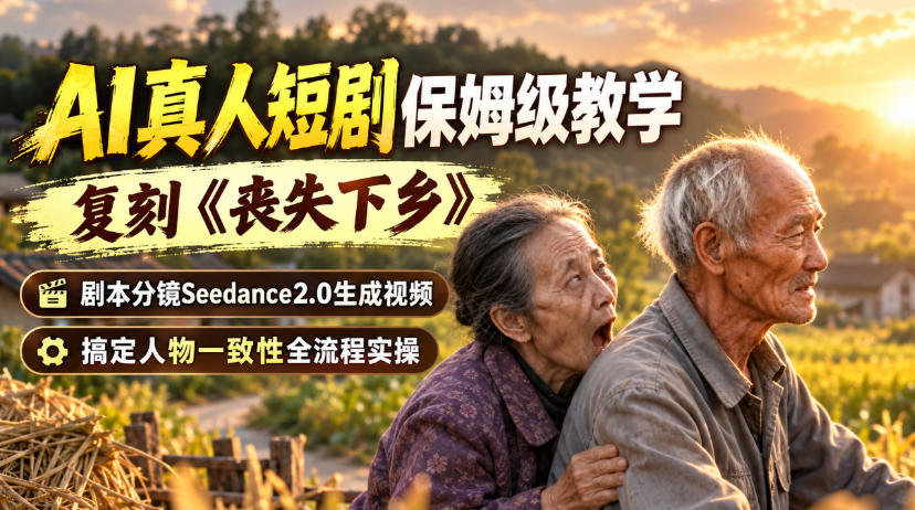 AI真人短剧保姆级教学，复刻《丧失下乡》，剧本分镜Seedance2.0生成视频，搞定人物一致性全流程实操-易创网