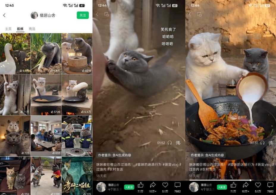 猫咪慢生活短视频教学，AI搞笑萌宠赛道，视频号分成+精选独家+伙伴计划+商单收徒等多种变现方式-易创网