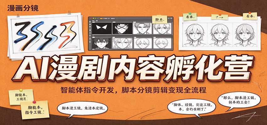 AI漫剧内容孵化营：智能体指令开发，脚本分镜剪辑变现全流程-易创网