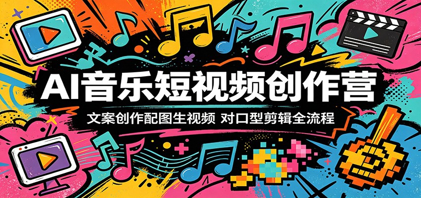 AI音乐短视频创作营：文案创作配图生视频，对口型剪辑全流程-易创网
