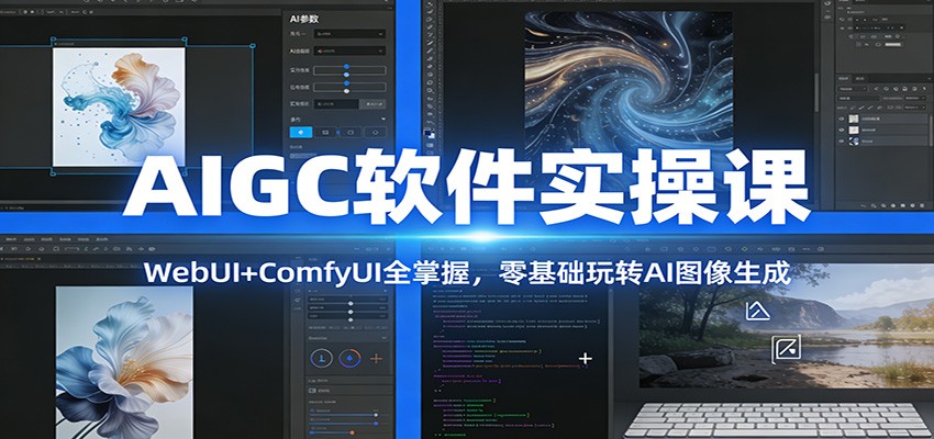 AIGC软件实操课：WebUI+ComfyUI全掌握，零基础玩转AI图像生成网赚项目-副业赚线-互联网创业-资源整合易创网
