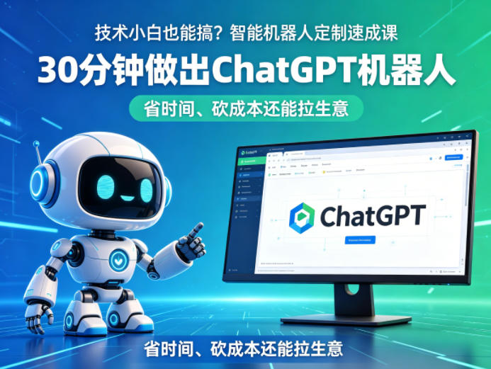 技术小白也能搞？智能机器人定制速成课，30分钟做出ChatGPT机器人，省时间、砍成本还能拉生意-易创网