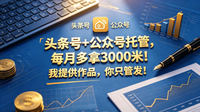 头条号+公众号托管，每月多拿3000米！我提供作品，你只管发！【揭秘】-易创网