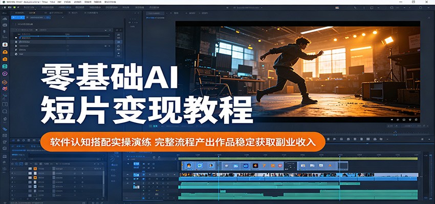 零基础AI短片变现教程：软件认知搭配实操演练，完整流程产出作品稳定获取副业收入-易创网