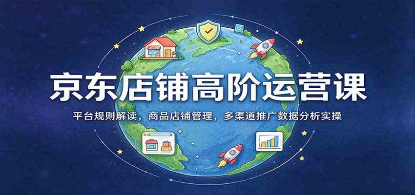 京东店铺高阶运营课：平台规则解读，商品店铺管理，多渠道推广数据分析实操-易创网