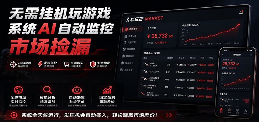 系统AI自动监控市场捡漏，不用玩游戏，只需要一部手机，支持任何形式数据验证-易创网