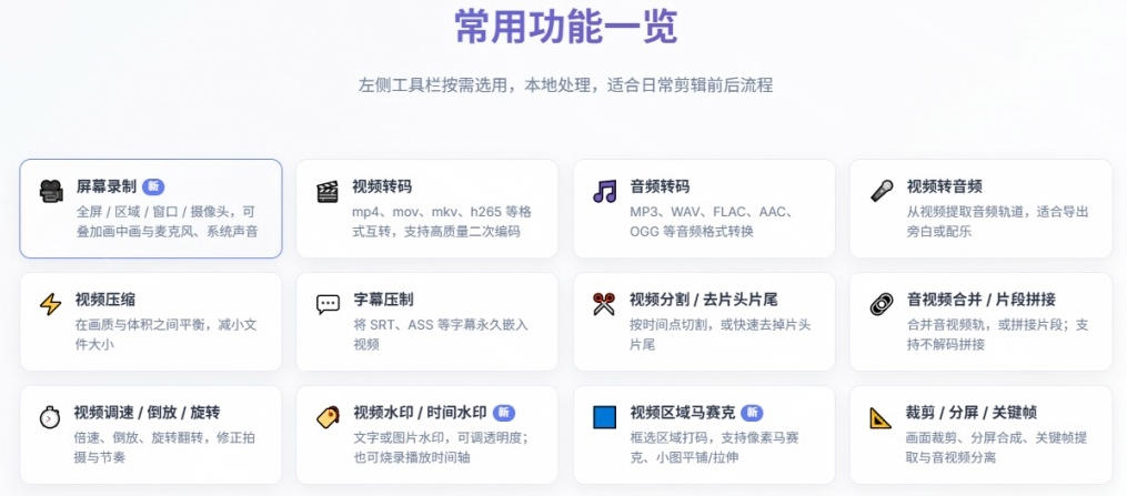 超强本地工具箱来了！内置屏幕录制、音视频切割合并、视频压缩提取等，永久免费蝌蚪视频转换大师-易创网