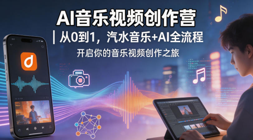 AI音乐视频创作营｜从0到1，汽水音乐+AI全流程，开启你的音乐视频创作之旅-易创网