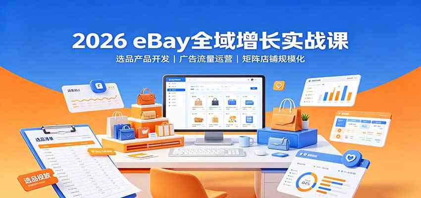 2026 eBay全域增长实战课：选品产品开发，广告流量运营，矩阵店铺规模化-易创网