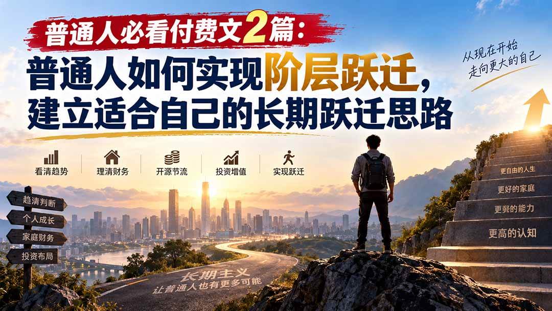 （20262期）普通人必看付费文2篇：普通人如何实现阶层跃迁，建立适合自己的长期跃迁思路-易创网