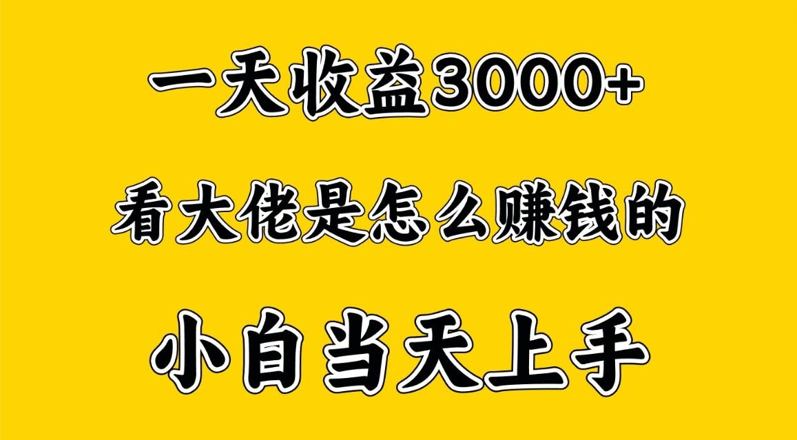 一天赚3000多，大佬是这样赚到钱的，小白当天上手，穷人翻身项目网赚项目-副业赚线-互联网创业-资源整合易创网