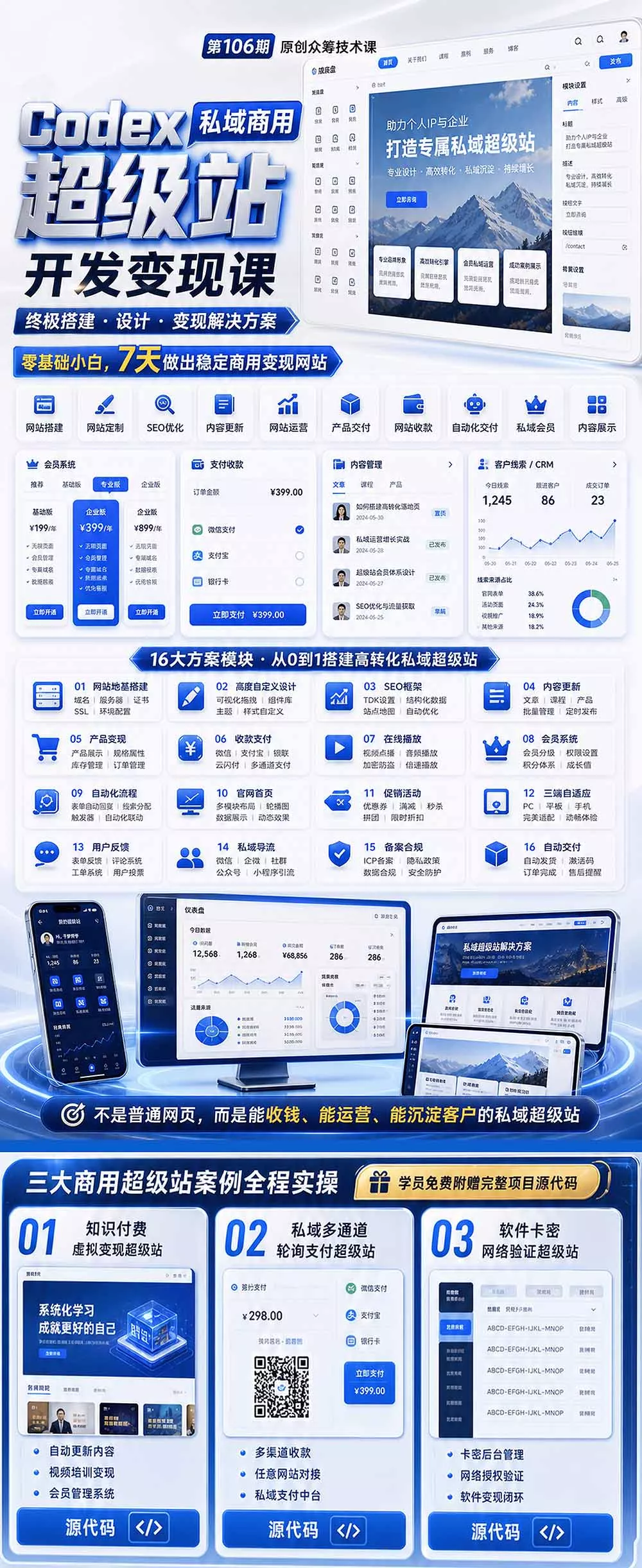 Codex私域商用超级站Ai开发变现课106期-更新0630：不是普通网站，而是能收钱，能运营，能沉淀客户的私域超级站-易创网