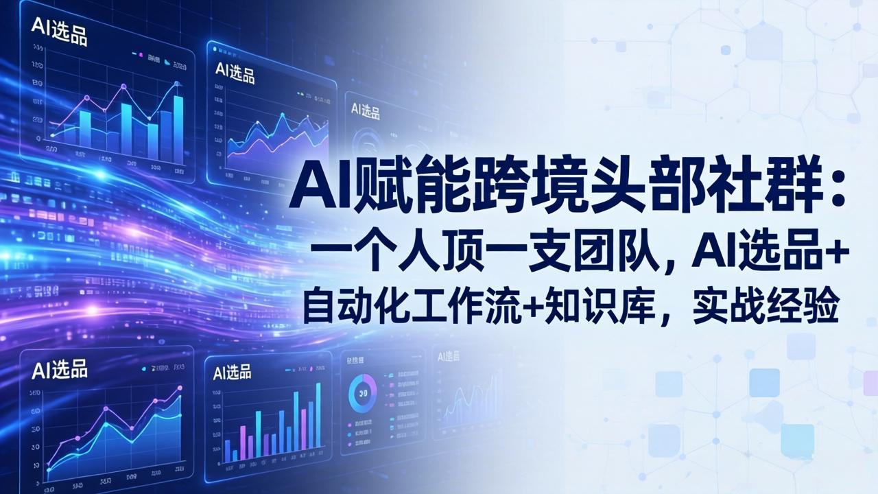 AI赋能跨境头部社群：一个人顶一支团队，AI选品+自动化工作流+知识库，实战经验-更新3月-易创网