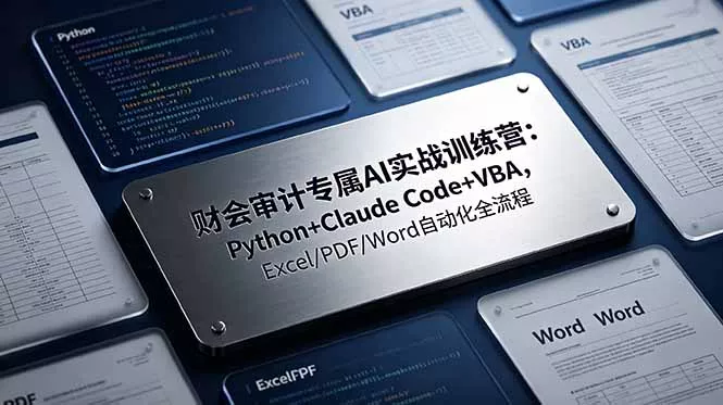 财会审计专属 AI实战训练营-更新：Python+Claude Code+VBA，Excel/PDF/Word自动化全流程-易创网