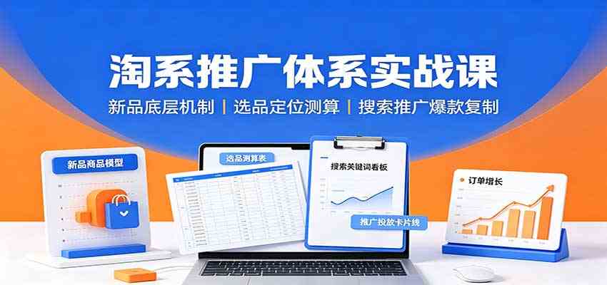 淘系推广体系实战课：新品底层机制，选品定位测算，搜索推广爆款复制-易创网