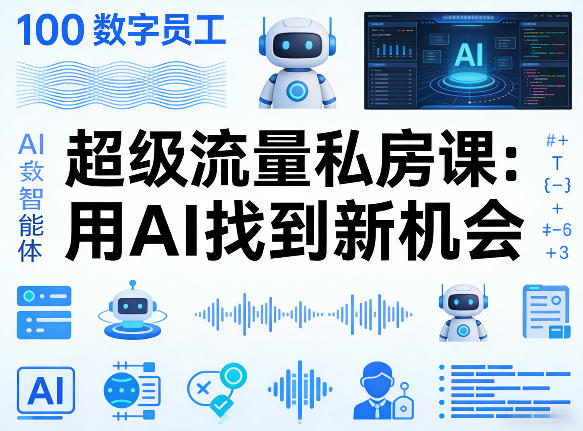 你的AI数字员工100个智能体，超级流量私房课，用AI找到新机会-易创网