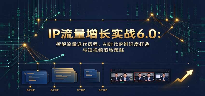 IP流量增长实战6.0：拆解流量迭代历程，AI时代IP辨识度打造与短视频落地策略-易创网