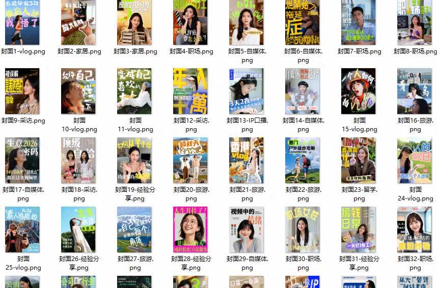 （20246期）高质量素材！200款+剪映高级美观网感封面预设，各行业通用，3s搞定超美观视频封面 爆款封面模板、-易创网