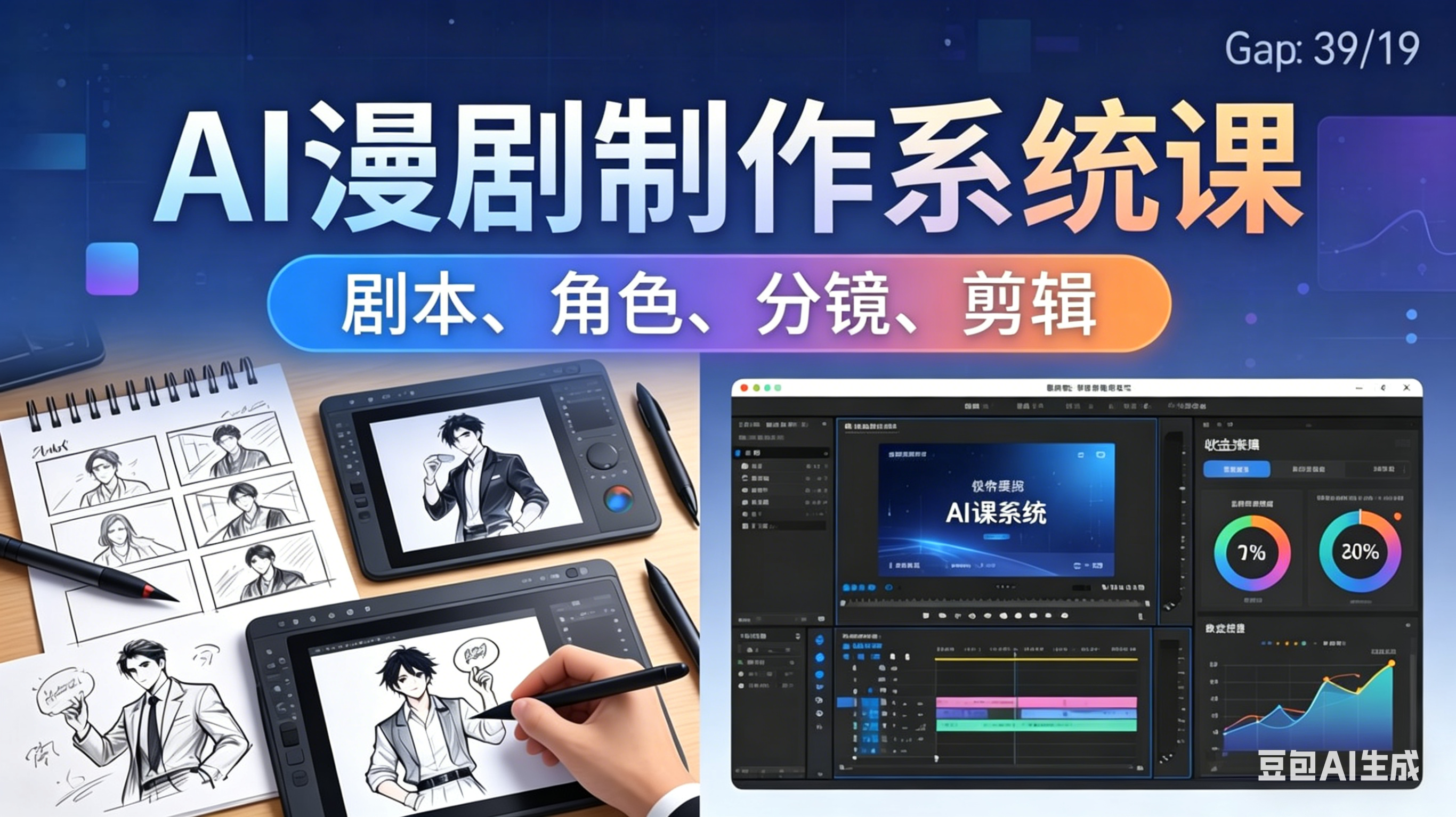 AI漫剧制作系统课：0基础从0到1学会AI制作，掌握剧本、角色、分镜、剪辑全套技能，轻松做号变现-易创网