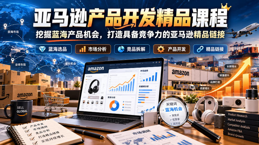 亚马逊产品开发精品课程，挖掘蓝海产品机会，打造具备竞争力的亚马逊精品链接-易创网