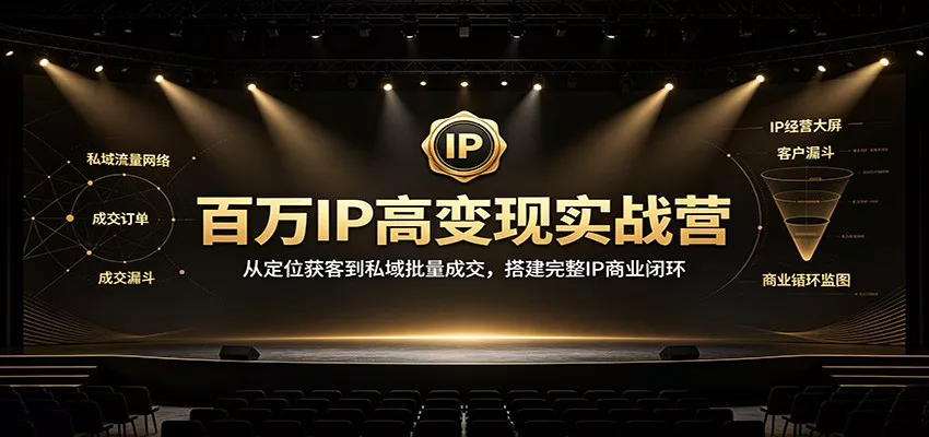 百万IP高变现实战营：从定位获客到私域批量成交，搭建完整IP商业闭环-易创网