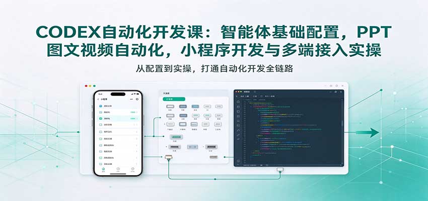 CODEX自动化开发课：智能体基础配置，PPT图文视频自动化，小程序开发与多端接入实操-易创网